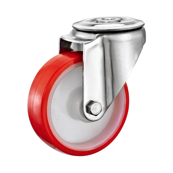 125mm Anti-Rust SUS 304 Stainless Steel PU Caster Wheel - Corrosion-Resistant Industrial Swivel Castor
