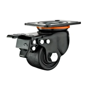 60mm Heavy Duty Low Profile Caster with Nylon Wheel & Brake