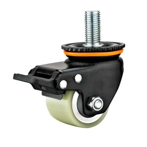 3-Inch Heavy Duty Swivel Caster with Brake, Aluminum Core Polyurethane Wheel, 460kg Capacity