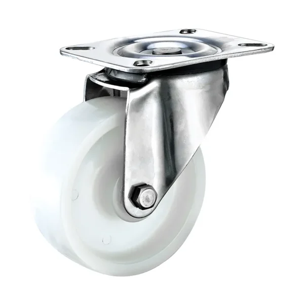 100mm Euro Type Stainless Steel Nylon Caster - Medium-Duty Industrial PA Wheels