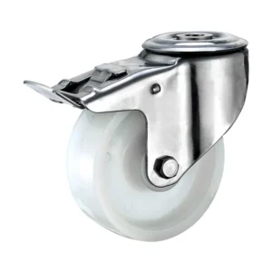 5-Inch Stainless Steel Bracket Caster with Total Brakes for Heavy-Duty Mobility