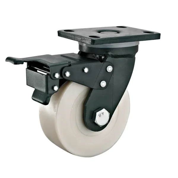 6-Inch Super Heavy-Duty MC Nylon Caster with Brakes for Industrial Use