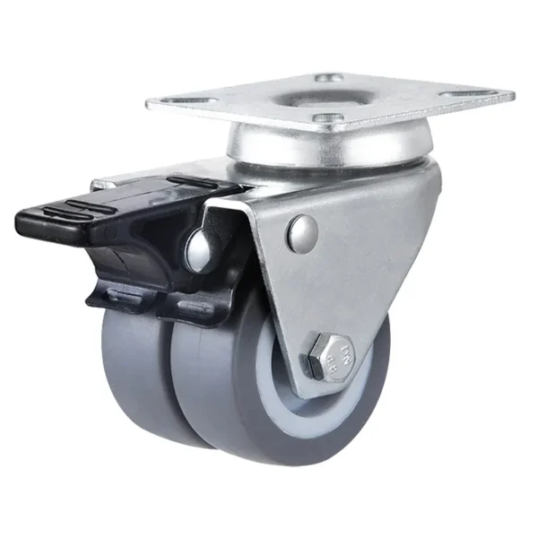 75mm Swivel Industrial Caster with Double TPR Wheels, 100kg Capacity